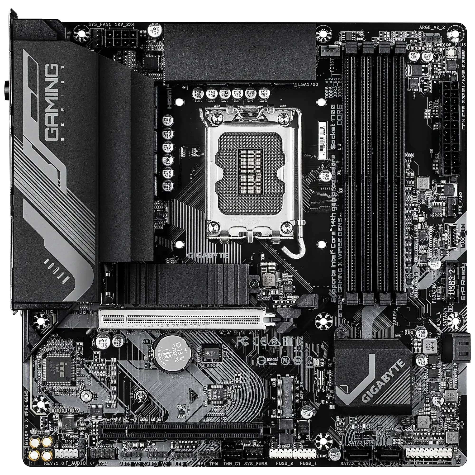 GIGABYTE B760M GAMING X WiFi 6E Bluetooth Gen5 DDR5 Motherboard - Thumbnail 2