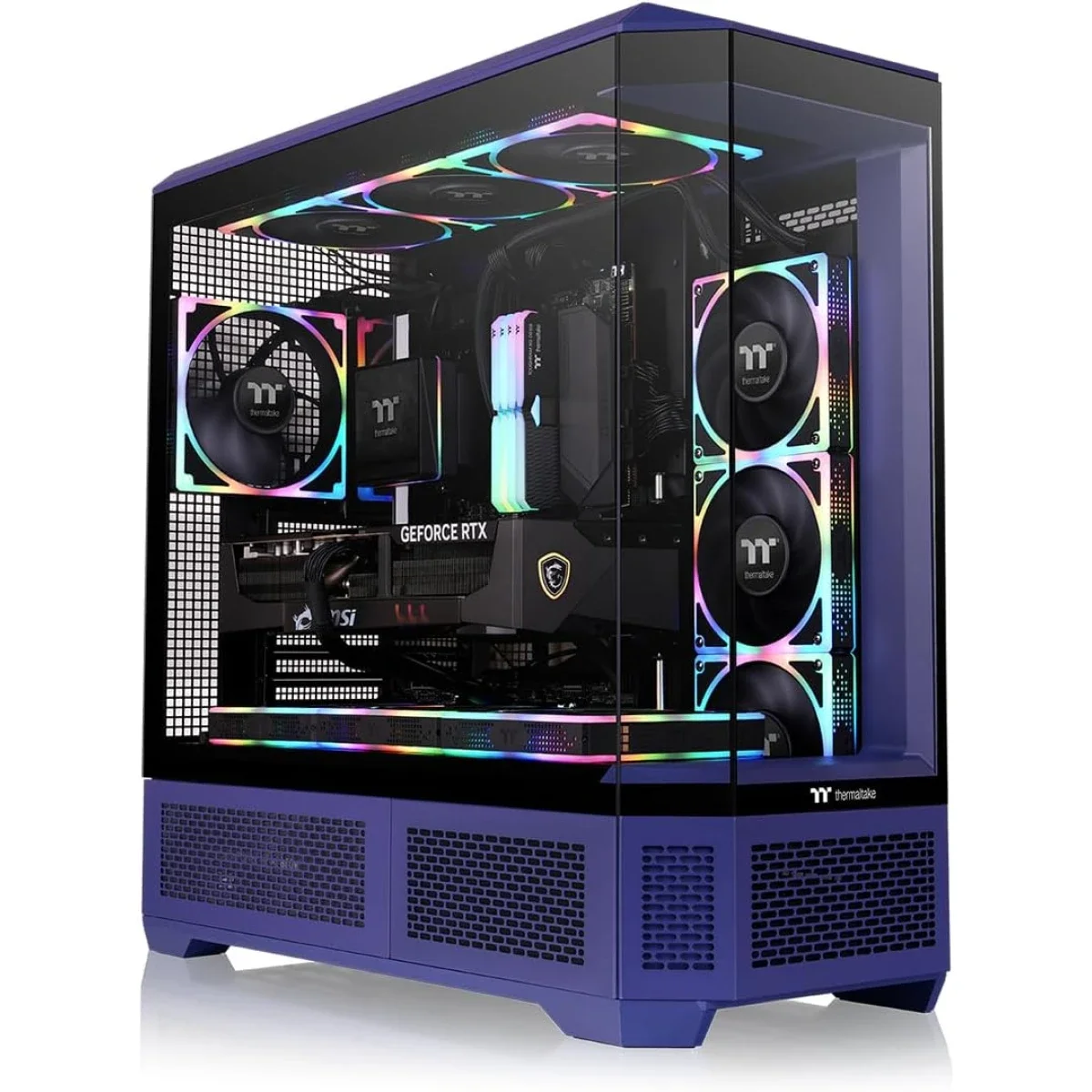 هيكل كمبيوتر Thermaltake View 600 TG فل تاور مع دعم رادياتير 420 مم و6.0 انش LCD Panel Kit - Future Dusk