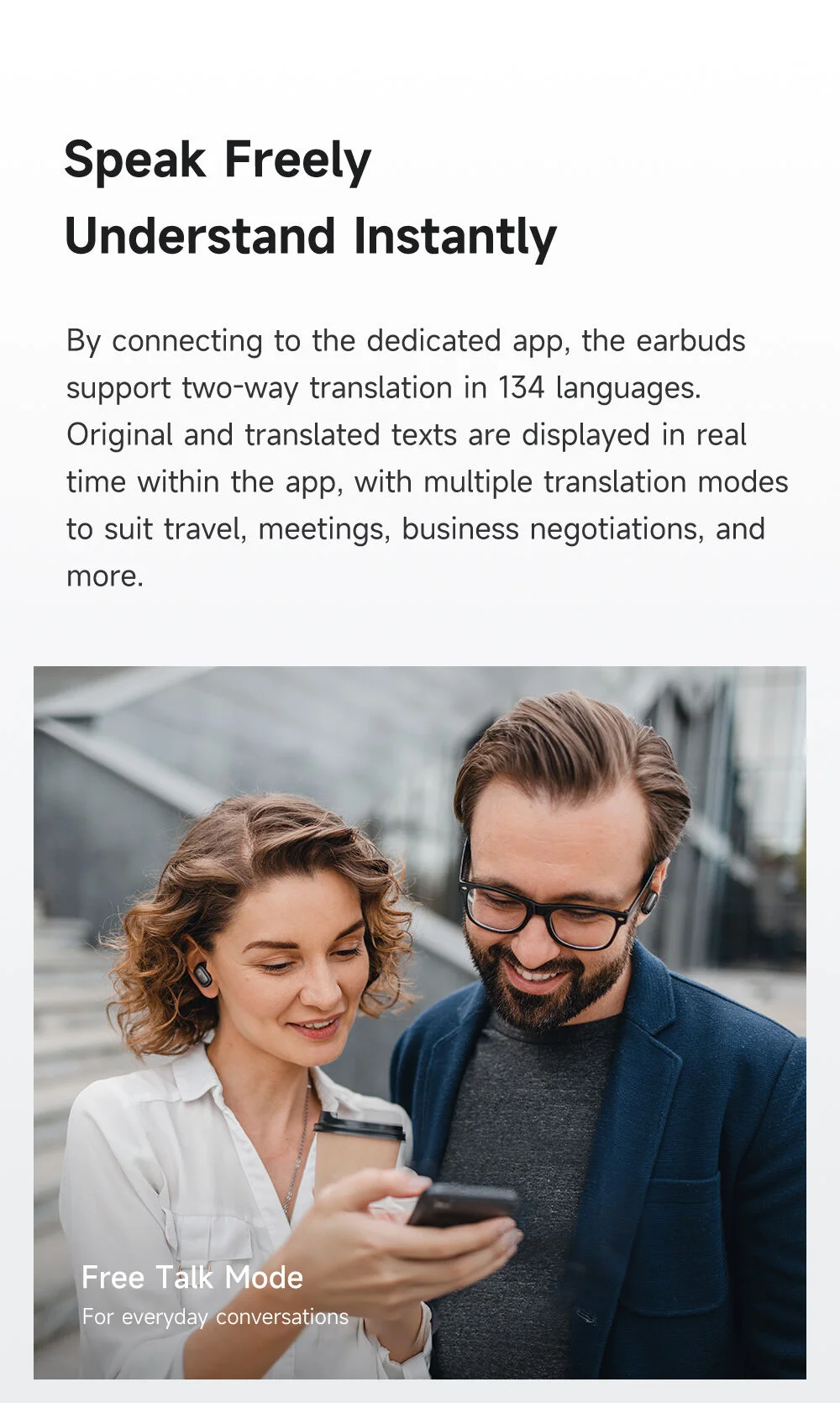 Mcdodo HP-8220 ANC+ENC AI Translation Earbuds with Real-Time Translation, Black - Thumbnail 9