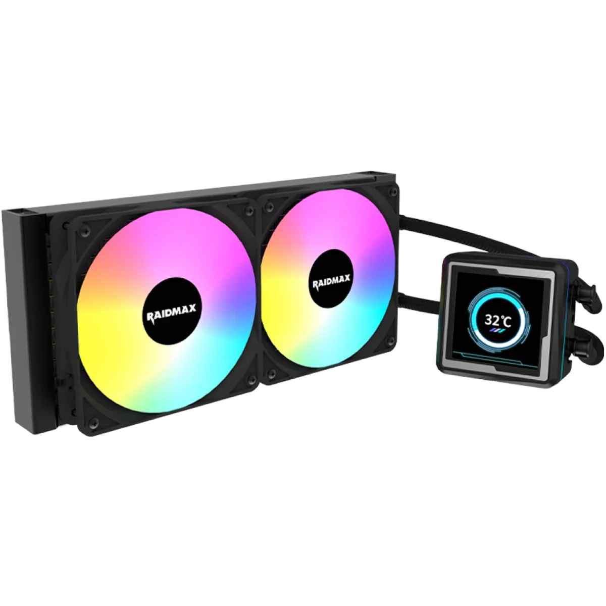 Raidmax LM240 ARGB LCD AIO Water Cooling System 240mm Black