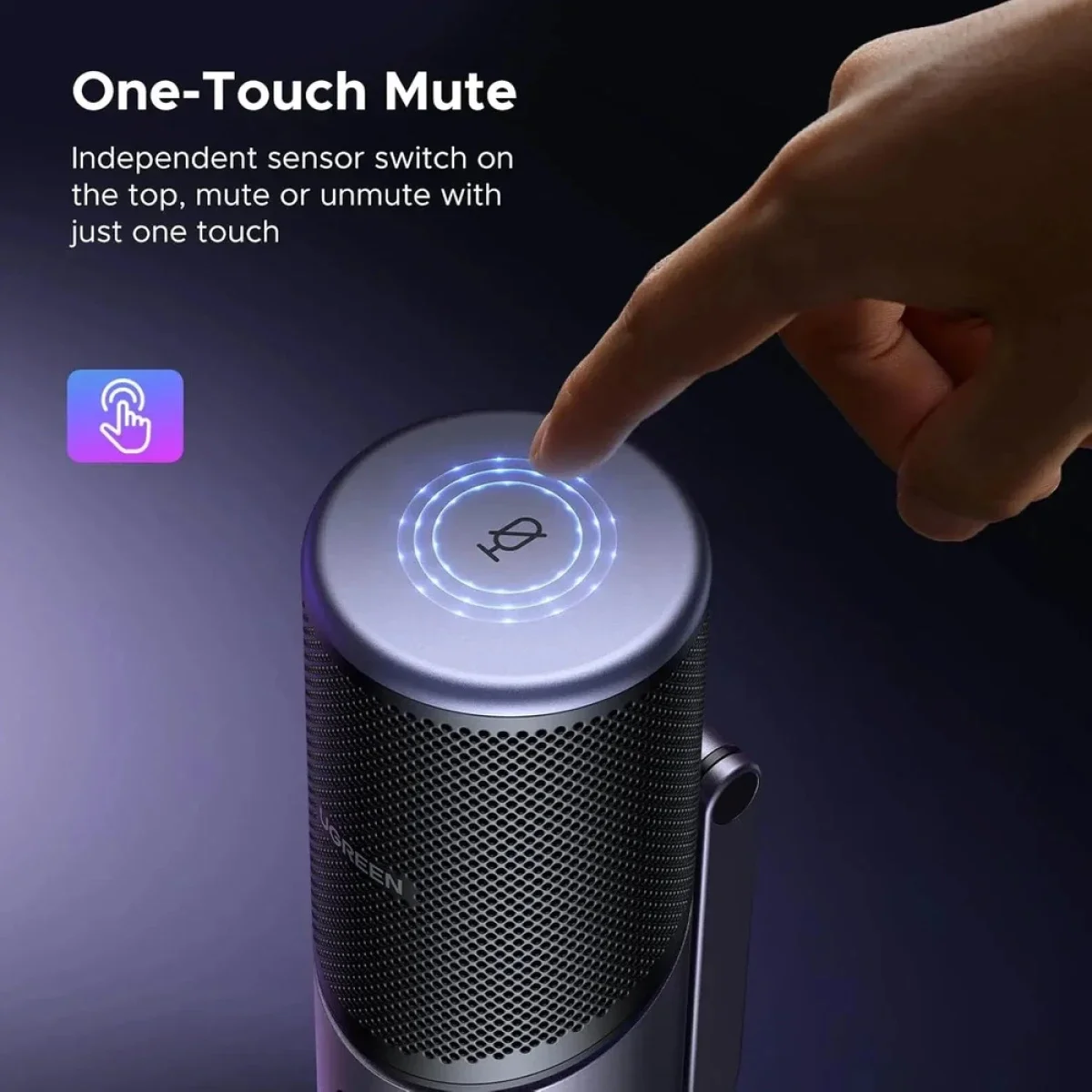 Ugreen CM769 USB Condenser Microphone with RGB, 24-bit/96 kHz Cardioid Pickup - Dark Gray - Image 6