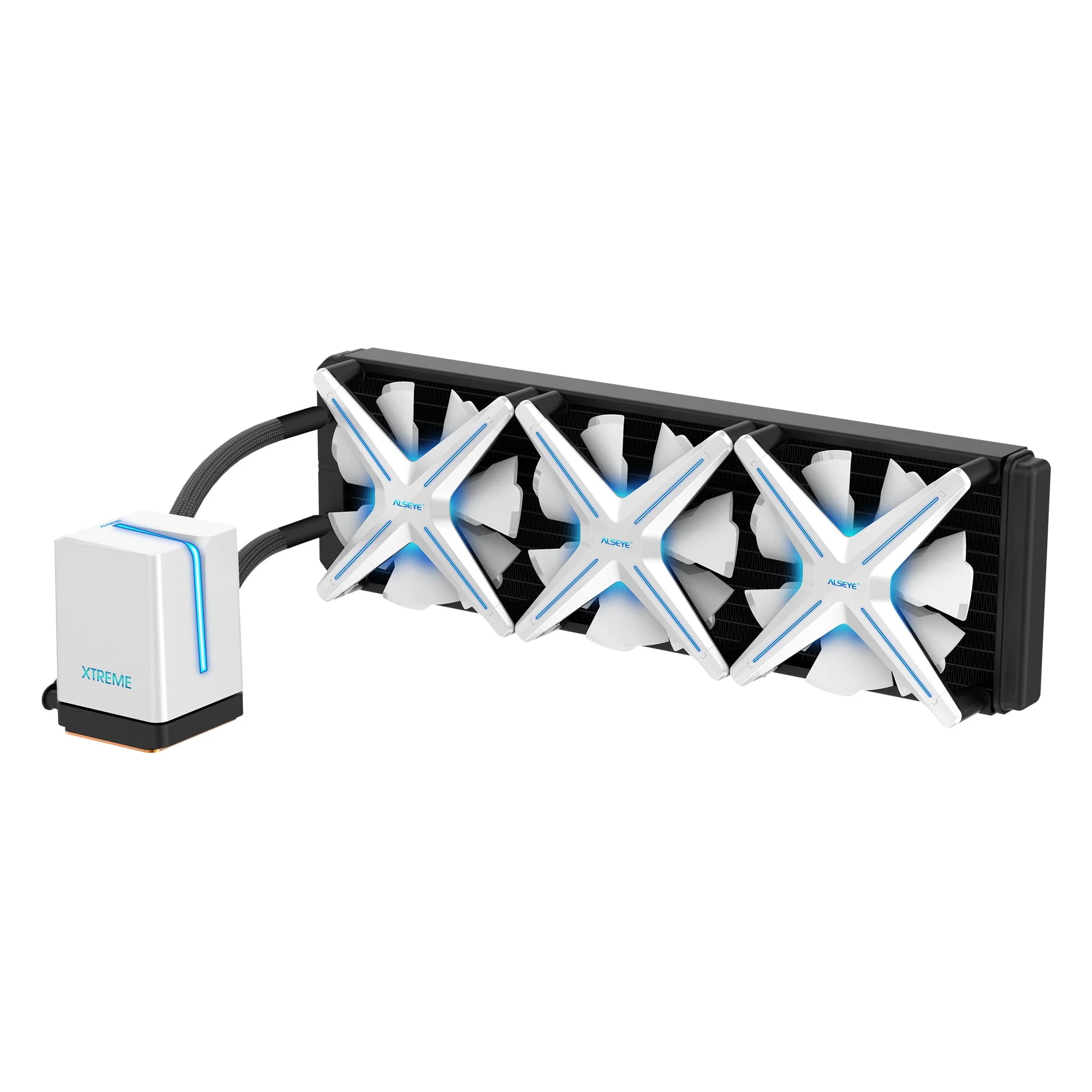 مبرد مائي ALSEYE X360 Xtreme AIO براديتر 360 مم ومراوح 120 مم، RGB، أبيض