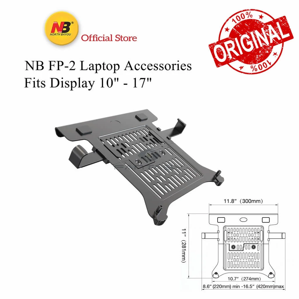 North Bayou FP-2 Laptop Mount Holder for 10-17 Inch Laptops - Image 8