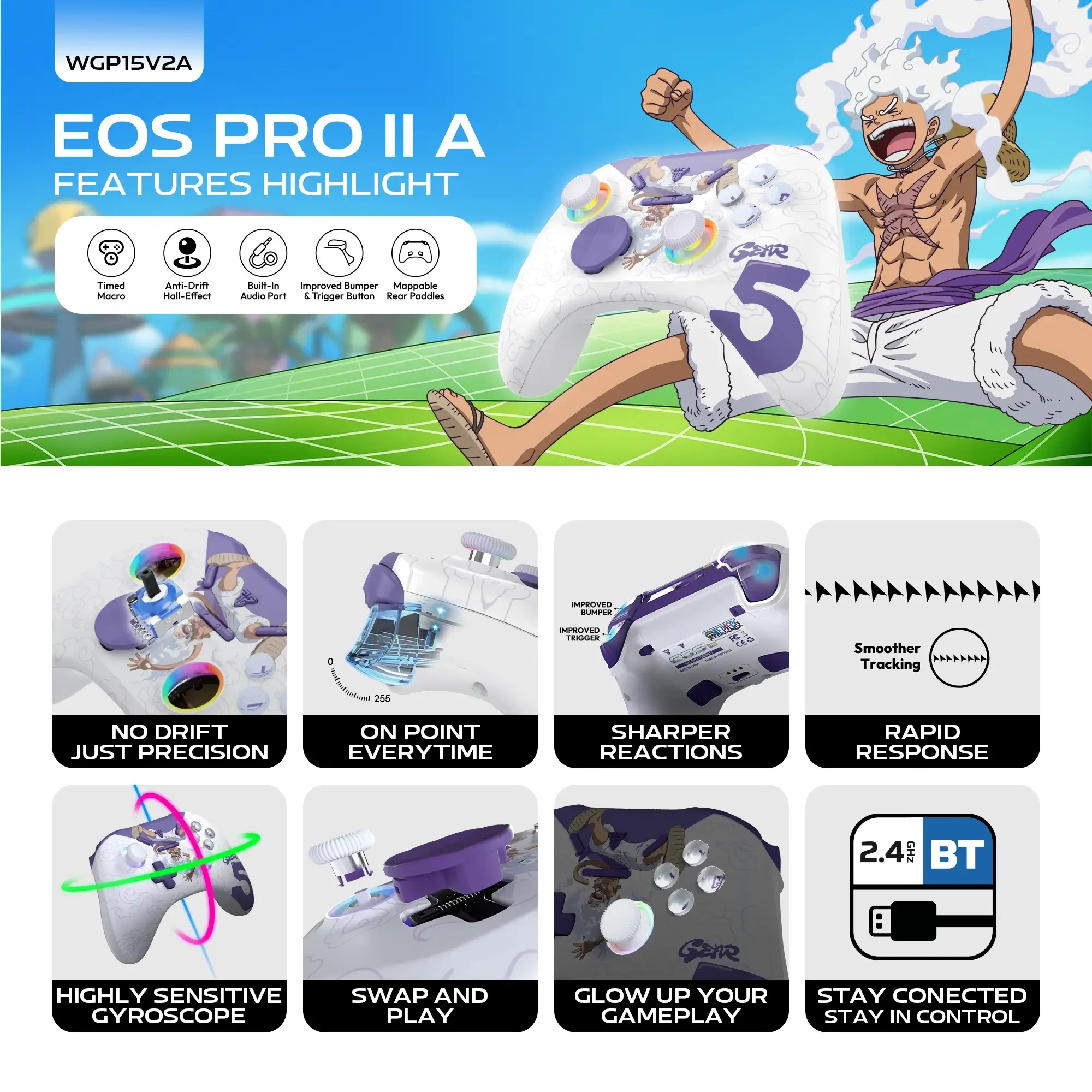Fantech EOS II PRO WGP15V2A One Piece Gear5 Egghead Edition Wireless Gamepad - Thumbnail 6