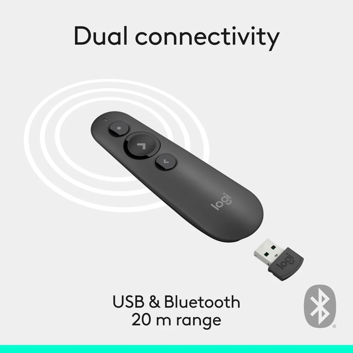 جهاز تحكم بالعروض Logitech R500s لاسلكي بمؤشر ليزر أحمر - جرافيت - Thumbnail 4