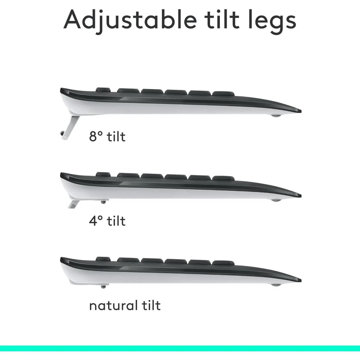 طقم كيبورد وماوس لاسلكي Logitech MK540 Advanced مع مستقبل Unifying - Image 3