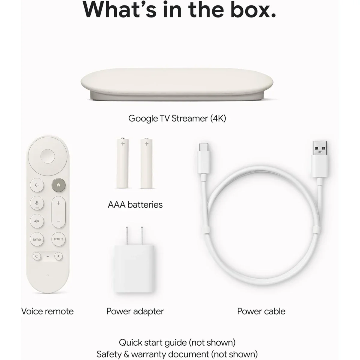 جهاز بث Google TV Streamer 4K مع ريموت صوتي وسعة 32GB، Porcelain - Thumbnail 2