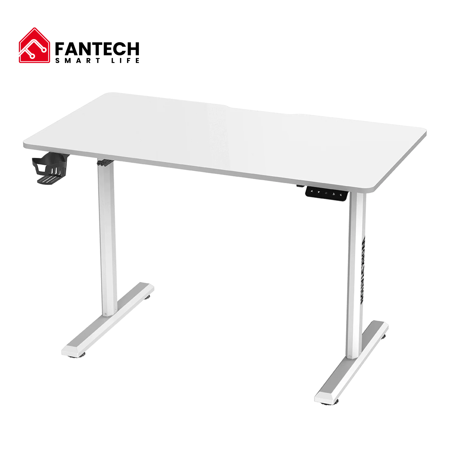 مكتب بطول 110 سم قابل لتعديل ارتفاع - ابيض Fantech Workstation