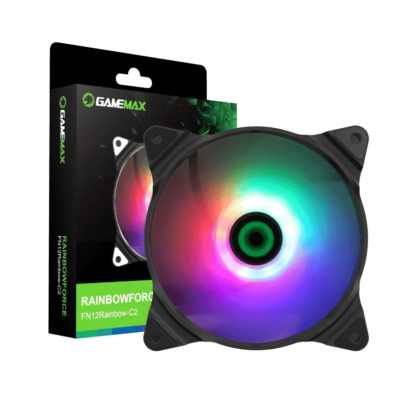 مروحة تبريد كمبيوتر GameMax FN-12Rainbow-C2 مقاس 12 سم بإضاءة ARGB - Image 9