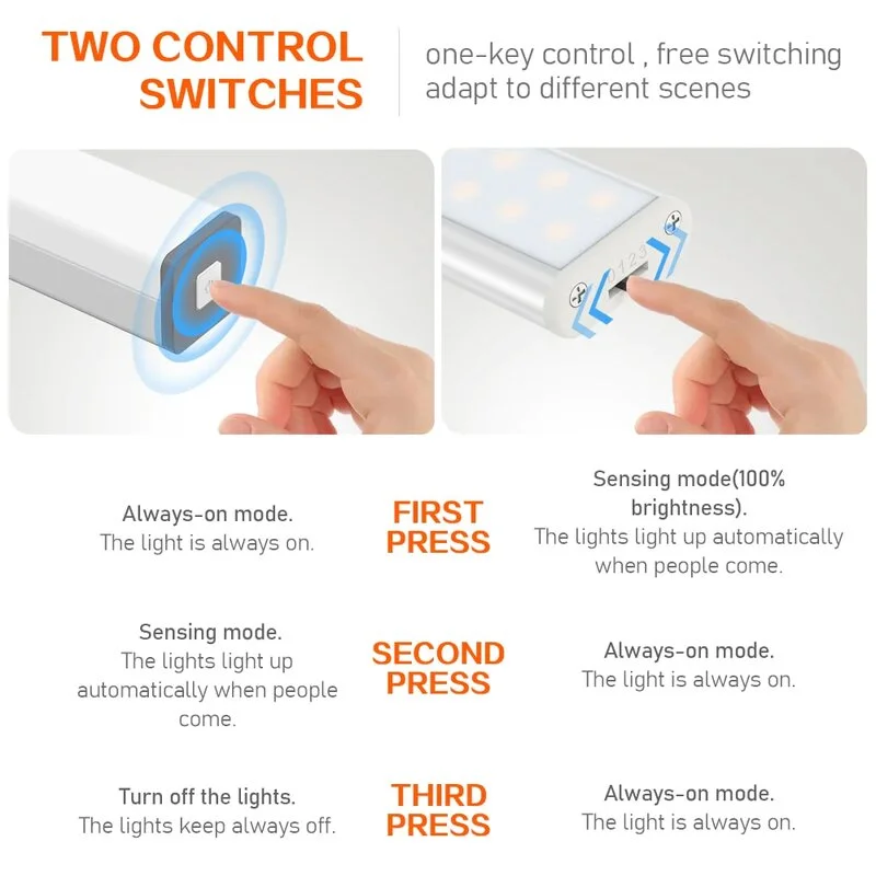 إضاءة Plutus-Quinn LEDsense بحساس حركة وشحن USB، 52 سم، ضوء أبيض - Thumbnail 2