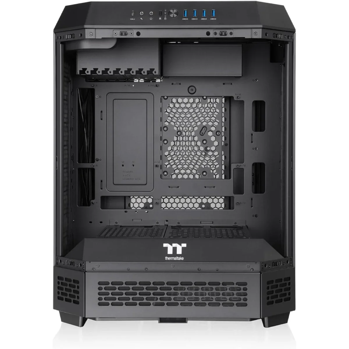 Thermaltake The Tower 600 Mid-Tower PC Case with 3 Tempered Glass Panels and Hidden-Connector Motherboard Support - Black - Thumbnail 2
