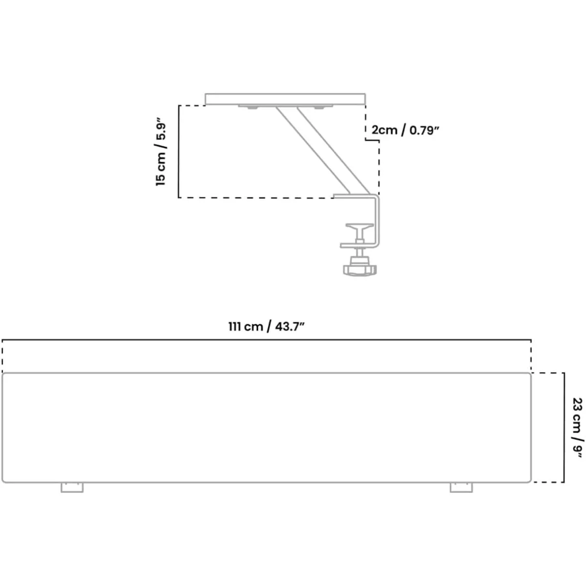 Arozzi Arena Desk Riser Large Monitor Stand, 111 x 23 x 15 cm, Black - Image 3