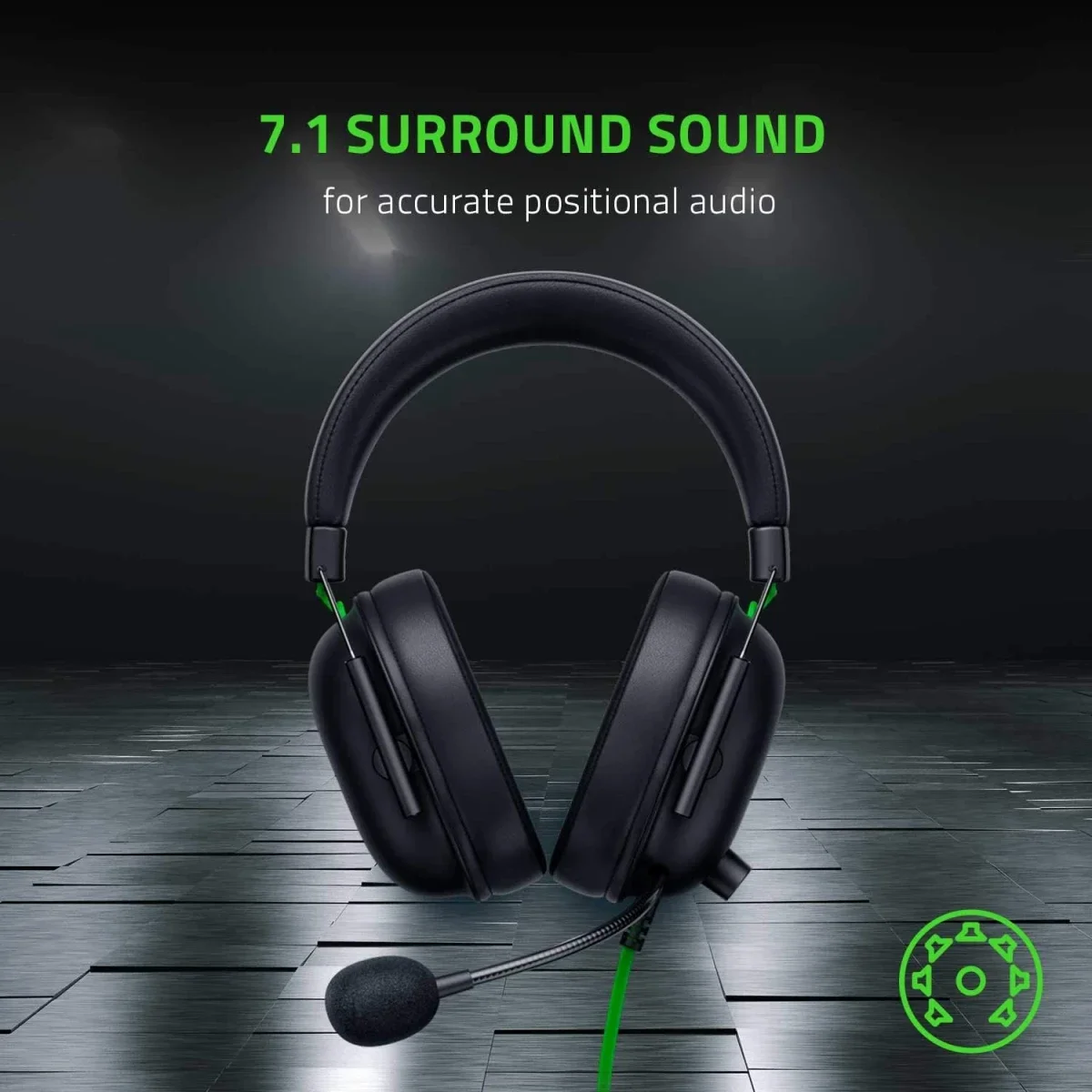 Razer BlackShark V2 X Wired Gaming Headset with 7.1 Surround Sound, 50mm Drivers, Black - Thumbnail 6