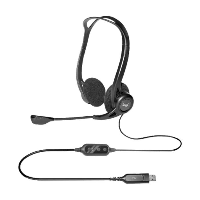 سماعة رأس Logitech 960 USB مع مايك ثنائي الاتجاه (981-000100) - Image 2