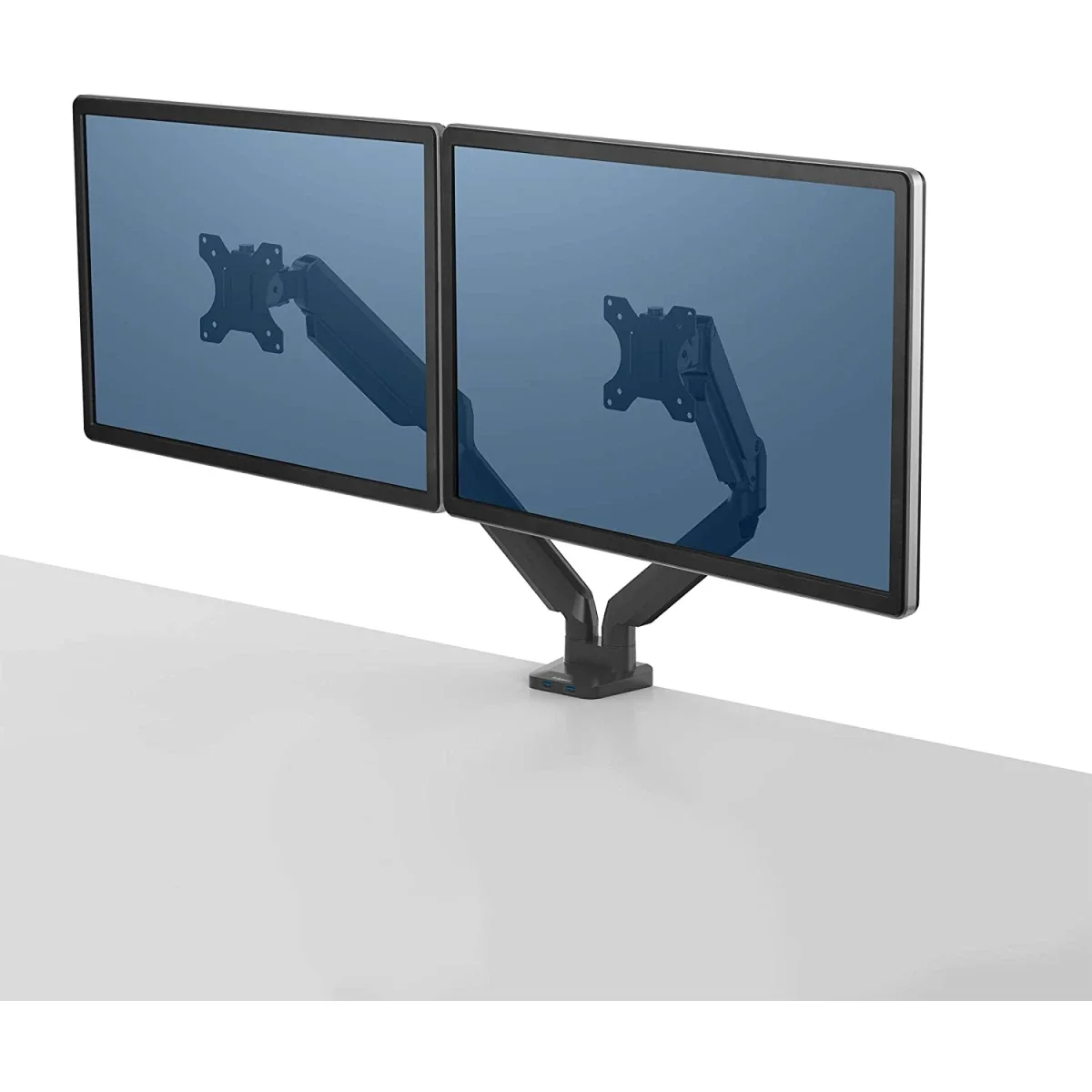 ذراع شاشة مزدوج قابل للتعديل Fellowes Platinum Series - أسود - Thumbnail 3