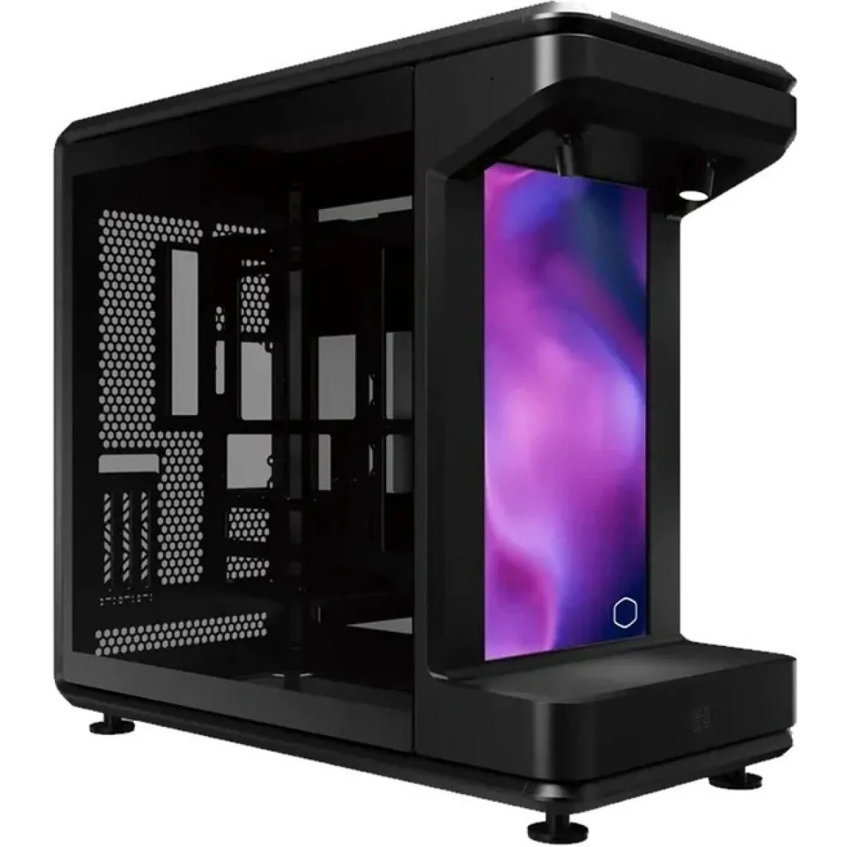 Cooler Master MasterFrame 360 Stage LCD Black ATX Mid-Tower Gaming Case with 15.6-Inch LCD