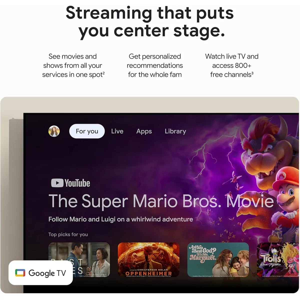 جهاز بث Google TV Streamer 4K مع ريموت صوتي وسعة 32GB، Porcelain - Thumbnail 9