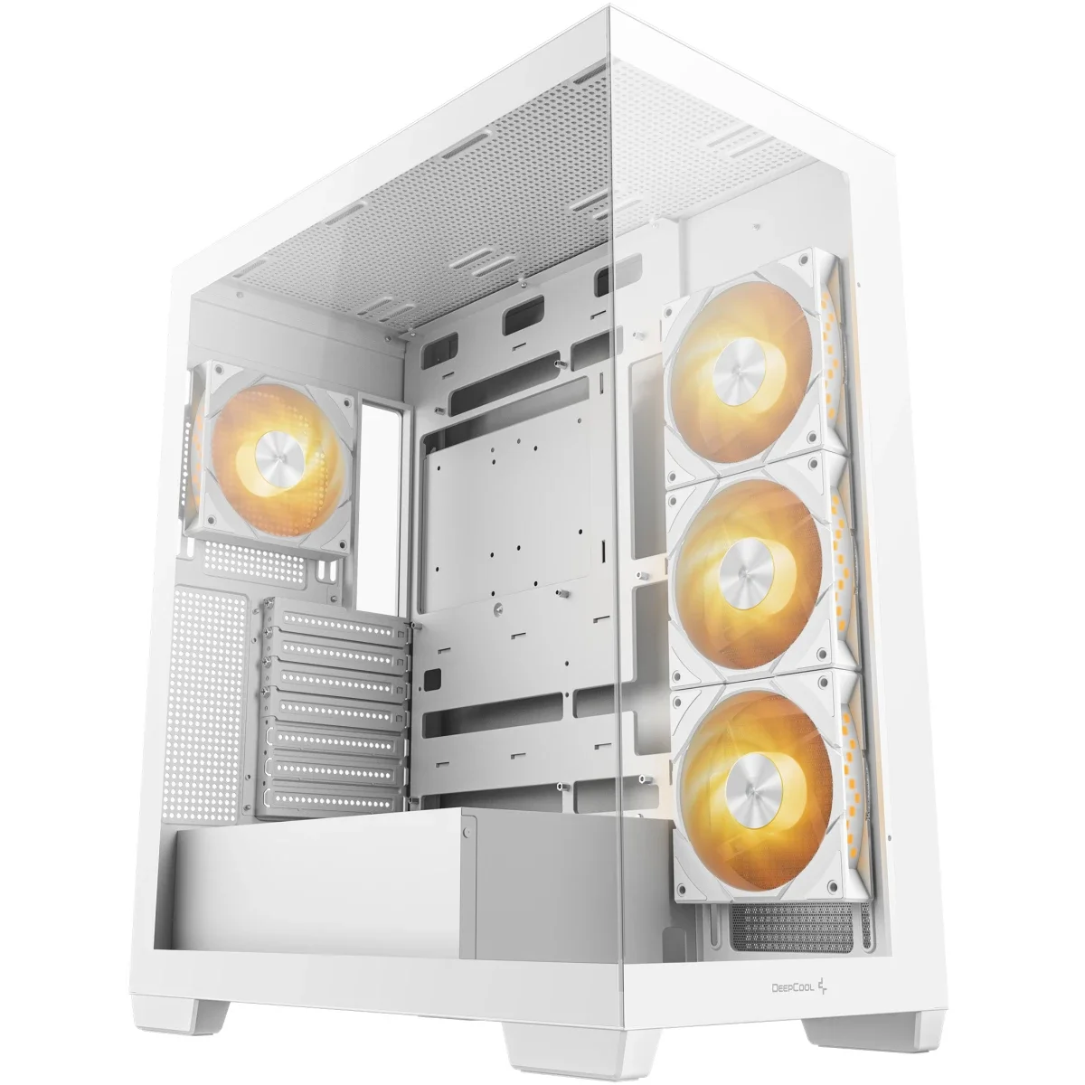 كيس كمبيوتر DeepCool CG580 4F بانورامي ATX ميد تاور مع 4 مراوح مثبتة مسبقًا، أبيض - Thumbnail 3