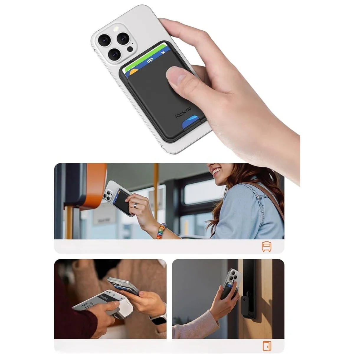 Mcdodo WH-7920 Magnetic MagSafe-Compatible Card Wallet for iPhone 12-16 - Thumbnail 2