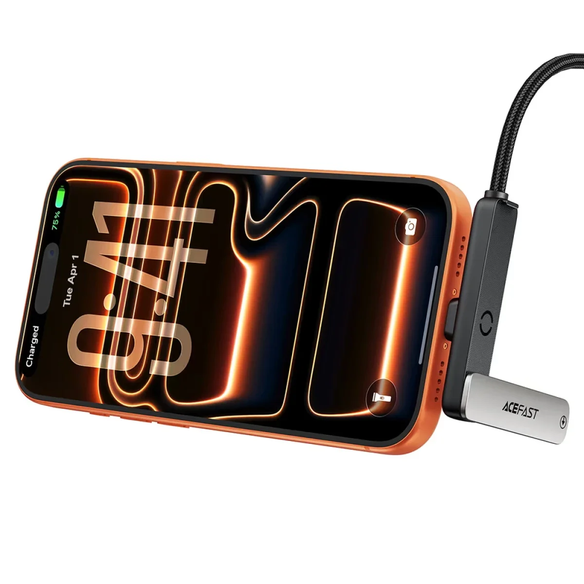 ACEFAST C28-03 60W USB-C to USB-C Charging & Data Cable with Flip-Out Stand, Metal Grey - Image 3