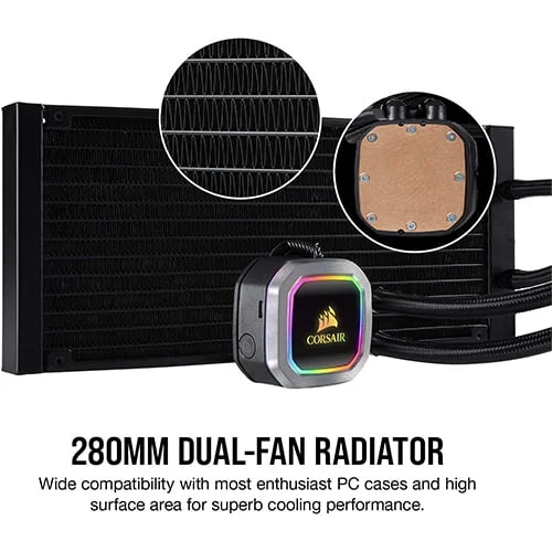 مبرد معالج مائي Corsair Hydro Series H115i RGB PLATINUM مقاس 280 ملم – CW-9060038-WW - Image 3