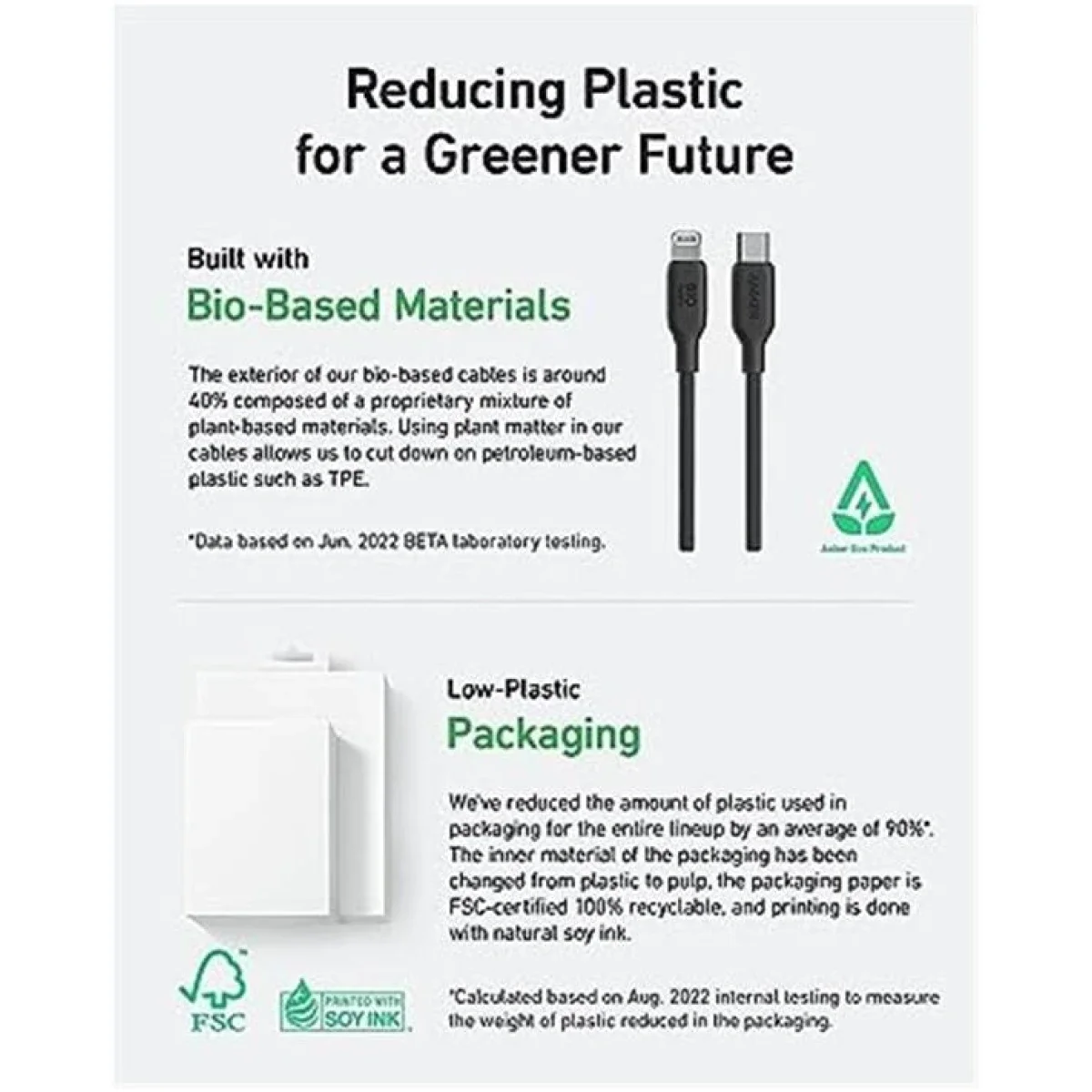 Anker 542 Bio-Based USB-C to Lightning Cable 1.8m Black - Thumbnail 5