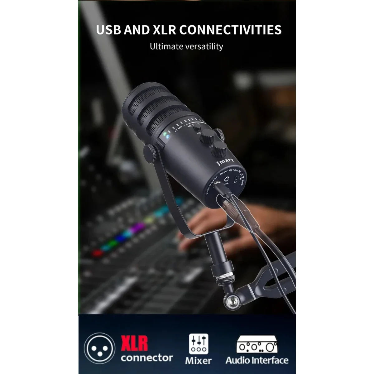 Jmary MC-PW12 USB Cardioid Desktop Microphone with Mute & Zero-Latency Monitoring - Image 8