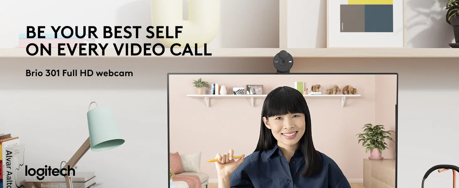 Logitech Brio 300 Full HD 1080p USB-C Webcam with Noise-Reducing Mic - Pink - Thumbnail 11