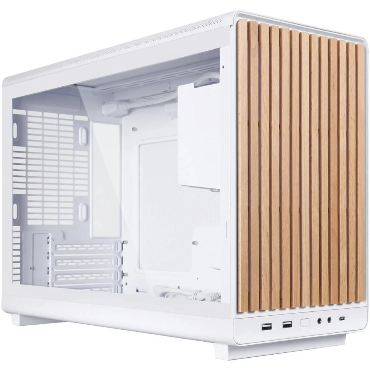 LIAN LI A3-mATX Wood Edition White Mini-Tower Gaming Case with USB 3.1 Type-C