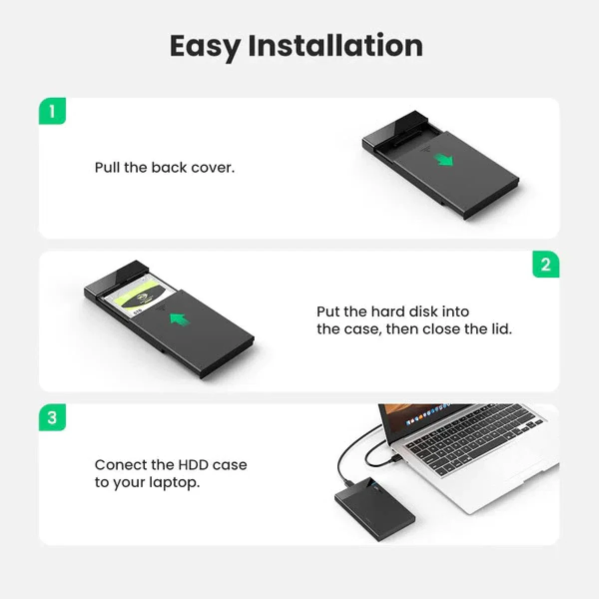 حافظة قرص صلب Ugreen USB 3.0 إلى SATA III مقاس 2.5 إنش - Thumbnail 5