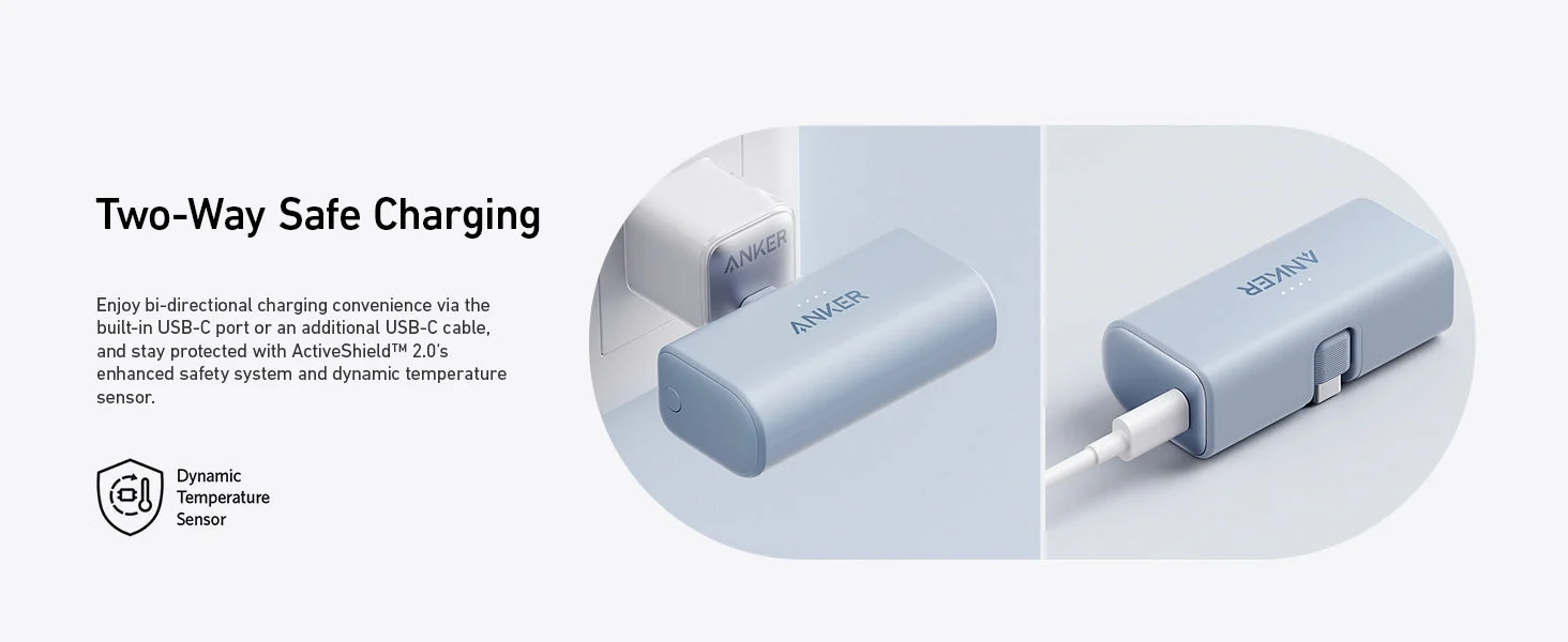 باور بانك Anker Nano A1653H21 سعة 5000mAh بقدرة 22.5W مع موصل USB-C مدمج باللون الأبيض Shell White - Image 10