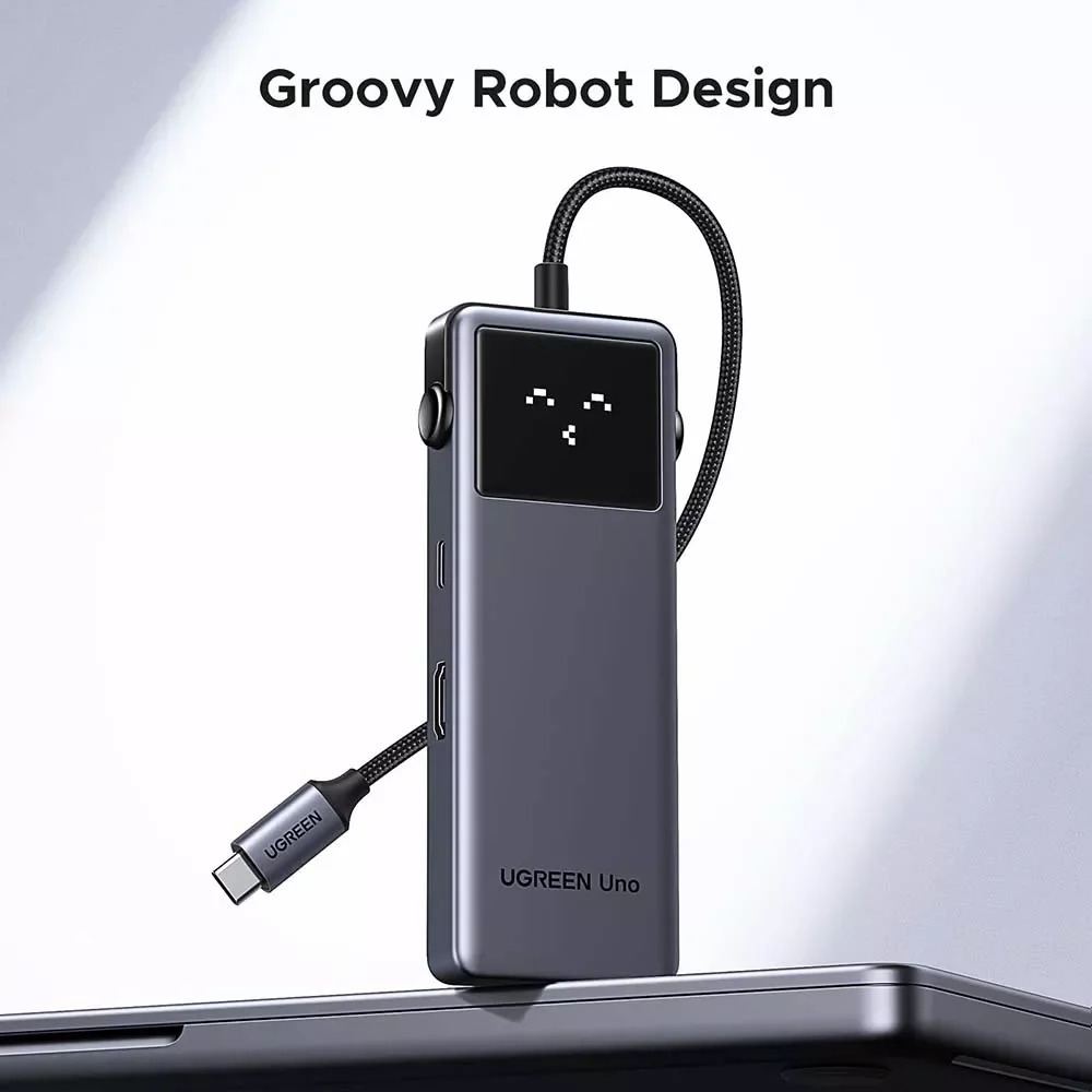 Ugreen UNO 35998 6-in-1 USB-C Hub, 4K@60Hz HDMI, 100W USB-C PD, 2x 10Gbps USB-C & 2x 10Gbps USB-A, LED Display - Thumbnail 2