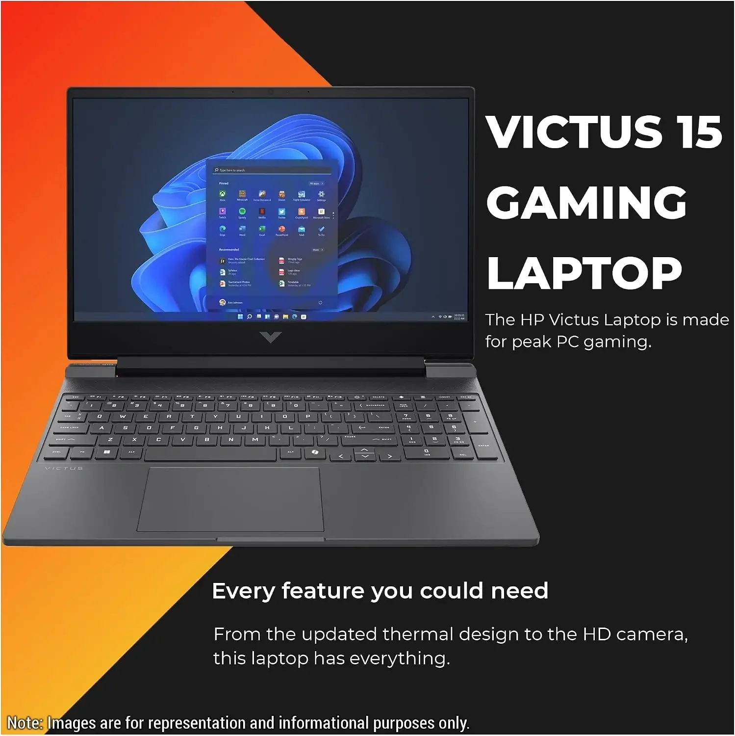 لابتوب مساحة الشاسة 15.6 انش  للألعاب HP Victus 15 بمعالج Intel Core i7-13620H وكرت RTX 5060 ‏8GB  - 144Hz - Thumbnail 5