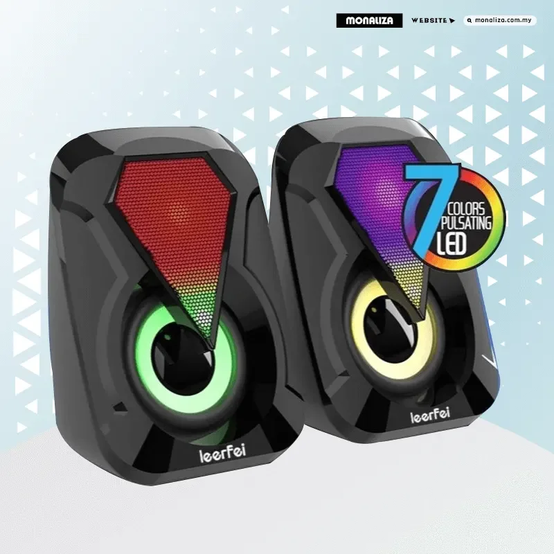 سماعة LEERFEI E-1053 USB بإضاءة RGB - Image 4