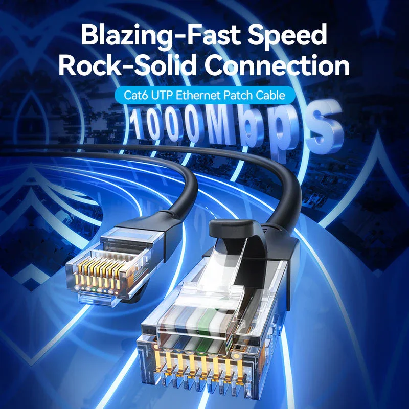 كيبل شبكة Vention IBEBF Cat.6 UTP بسرعة 1000Mbps بطول 1 متر – أسود - Image 2