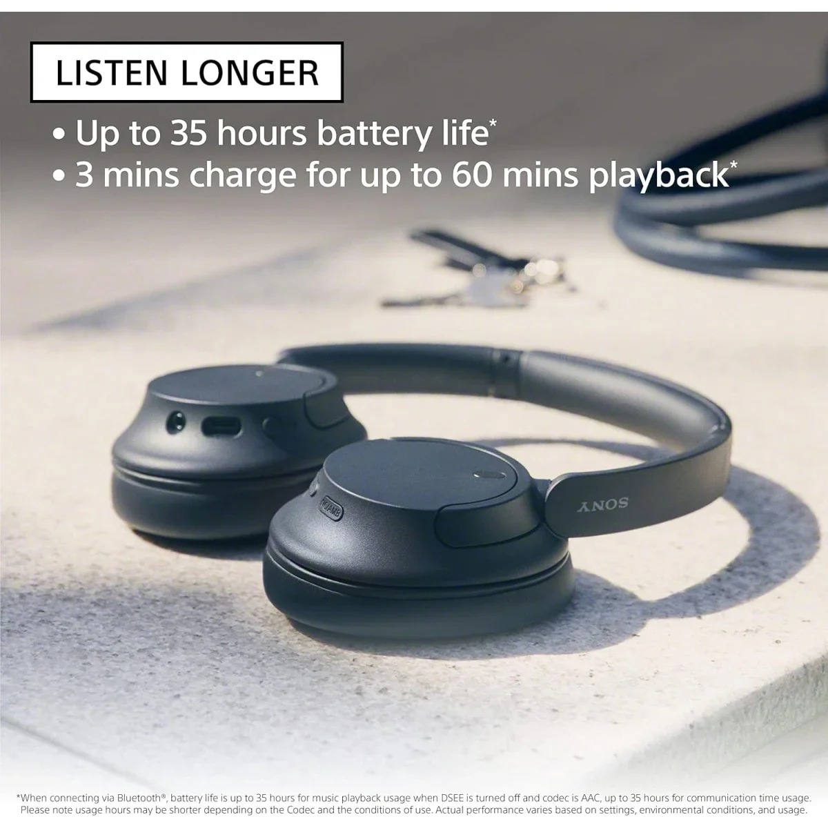 Sony WH-CH720N Wireless Noise Cancelling Over-Ear Headphones - Black - Thumbnail 5