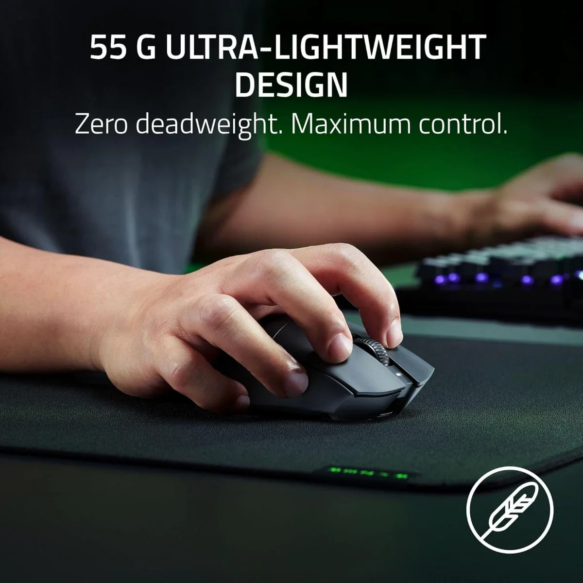 Razer DeathAdder V3 HyperSpeed Wireless Gaming Mouse, 55g, 26K DPI, Black - Thumbnail 3