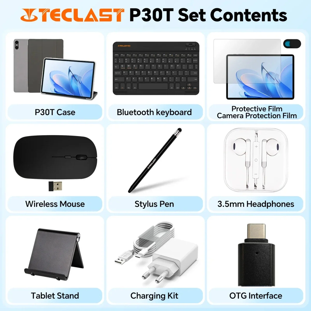 TECLAST P30T (2025) 10.1-Inch IPS 90Hz Android 14 Wi-Fi Tablet, 128GB, 4GB RAM, Grey - Thumbnail 6