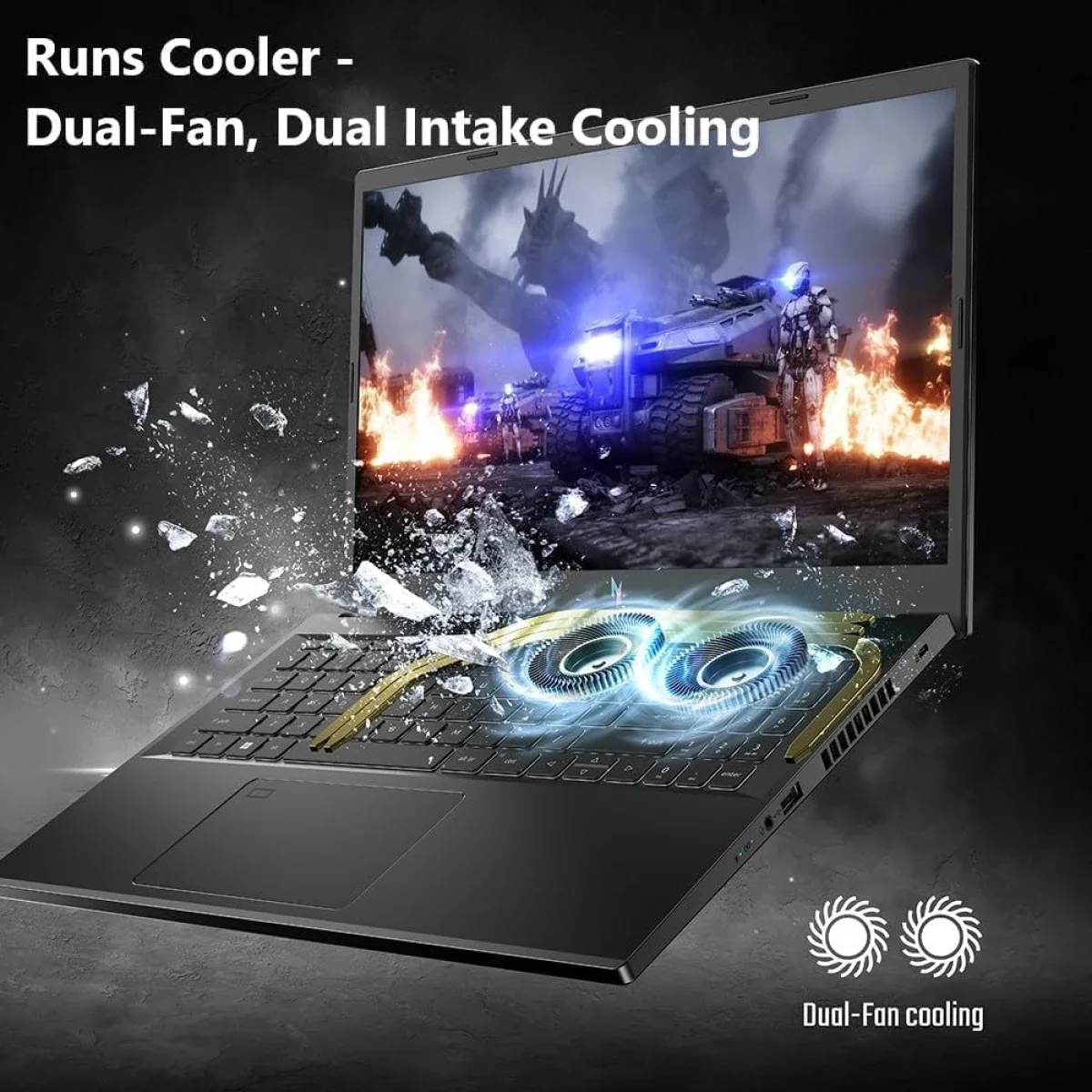 Acer Nitro V15 ANV15-51-59RM 15.6-Inch FHD 144Hz Gaming Laptop, Intel Core i5-13420H, RTX 2050 4GB, 8GB DDR5, 512GB SSD, Black - Thumbnail 4