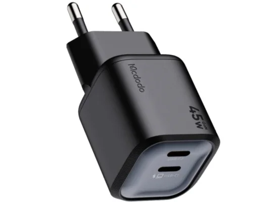 Mcdodo Gana Mini 45W GaN Dual USB-C Wall Charger - Black - Thumbnail 3