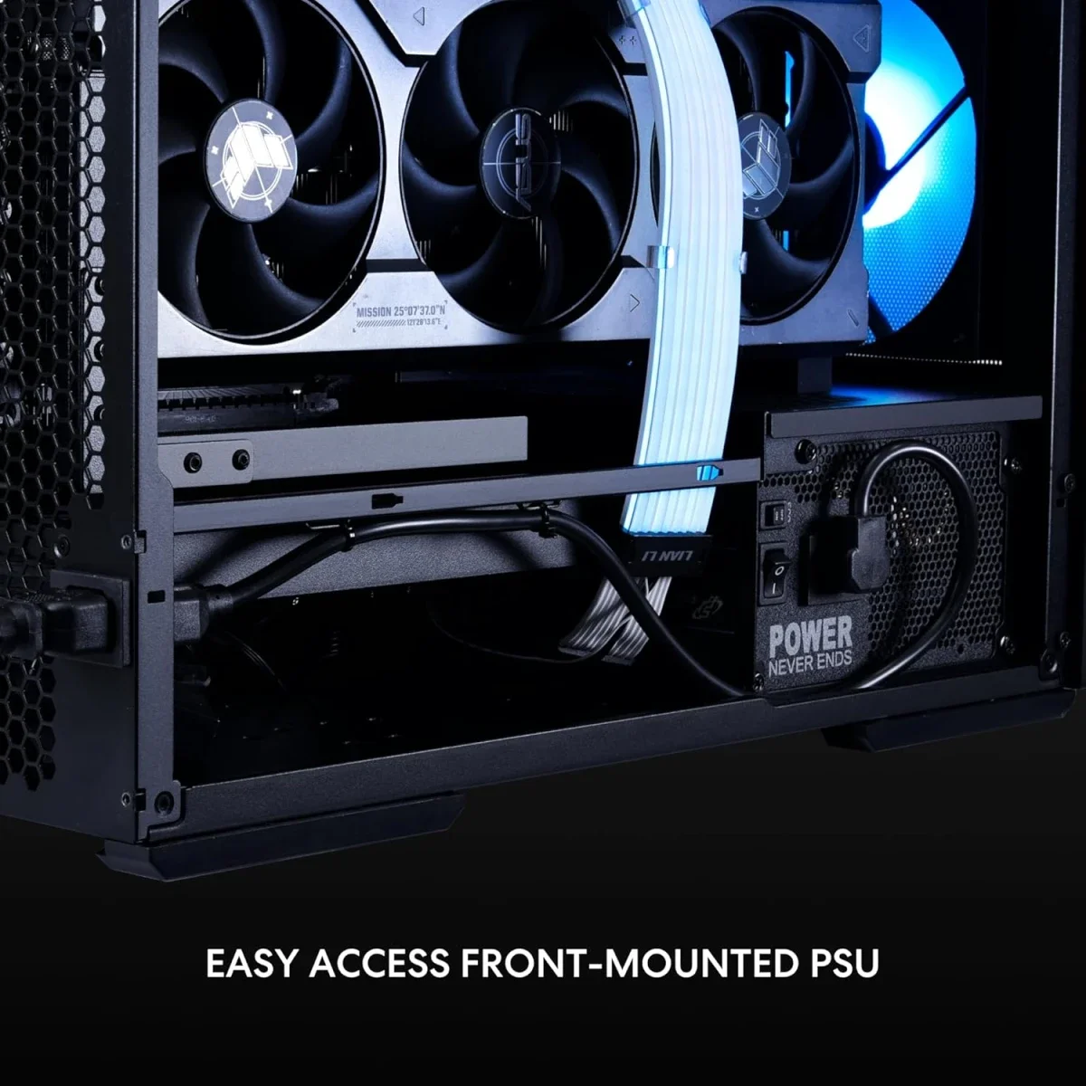 LIAN LI LANCOOL 207 Mid-Tower Case, 2x 140mm & 2x 120mm Fans, 360mm Radiator & 8-Fan Support, Steel & 4mm Tempered Glass, Black - Thumbnail 4