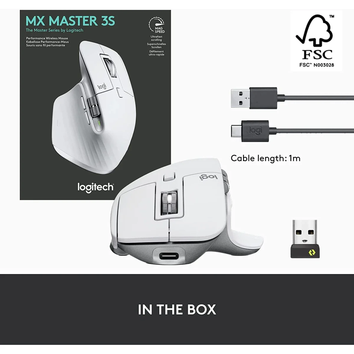 ماوس لاسلكي Logitech MX Master 3S for Mac بدقة 8000 DPI، رمادي فاتح - Thumbnail 8