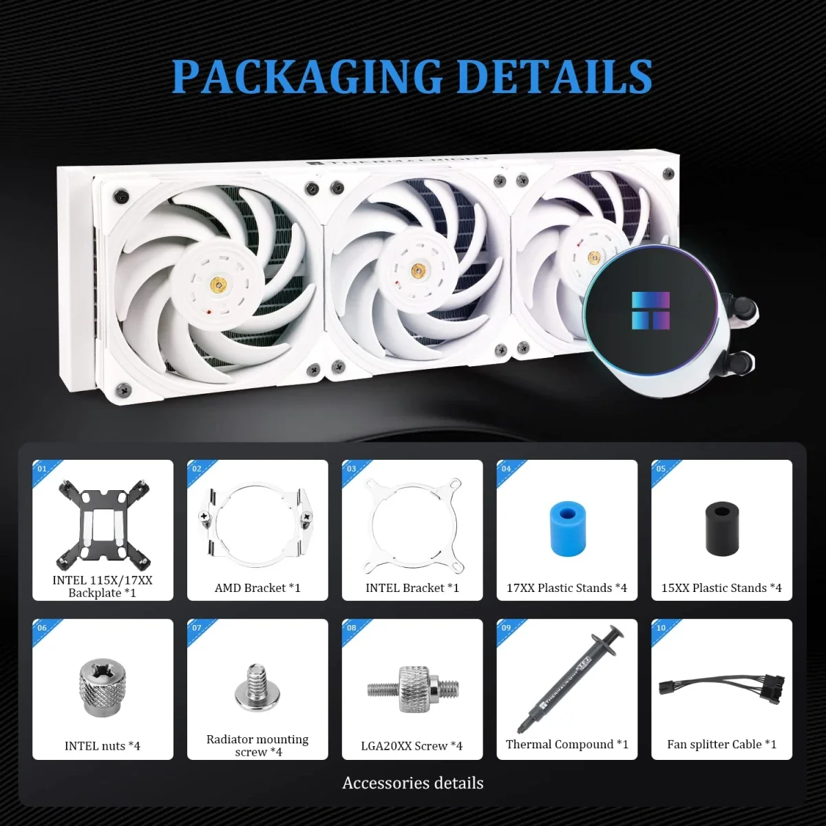 Thermalright Frozen Magic 360 Scenic V2 AIO Water CPU Cooler 3x120mm PWM White - Image 6