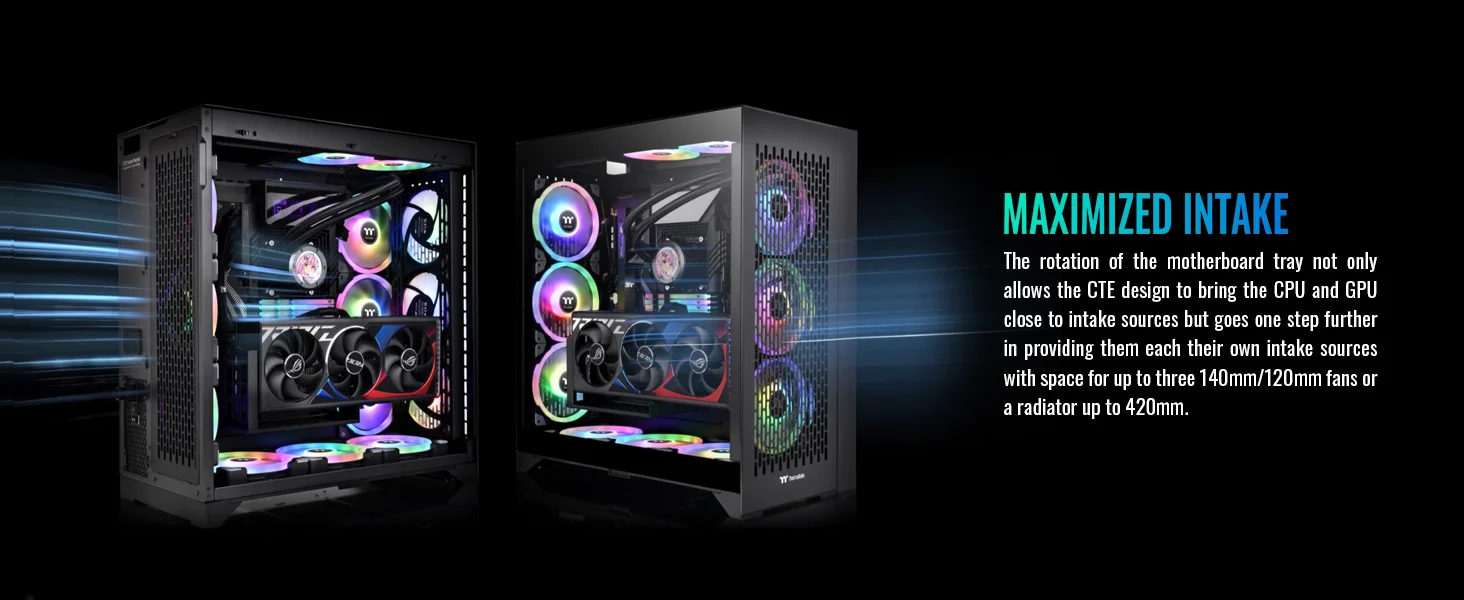 Thermaltake CTE E600 MX E-ATX Mid-Tower Case with 3-Way Floating GPU Bracket and 400mm PCIe 4.0 Riser Cable - Black - Image 18