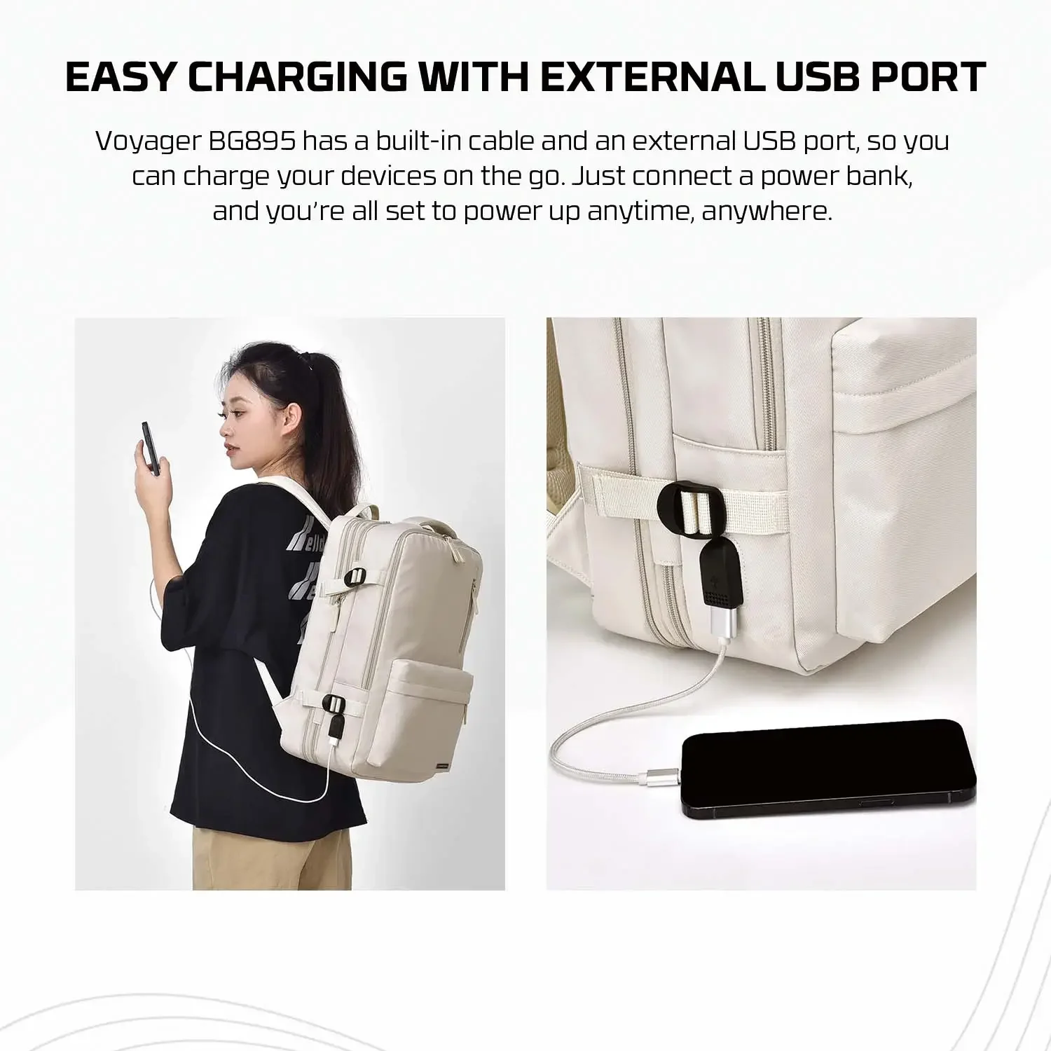 حقيبة ظهر قابلة للتوسعة للسفر Fantech Voyager - رمادي - Image 3