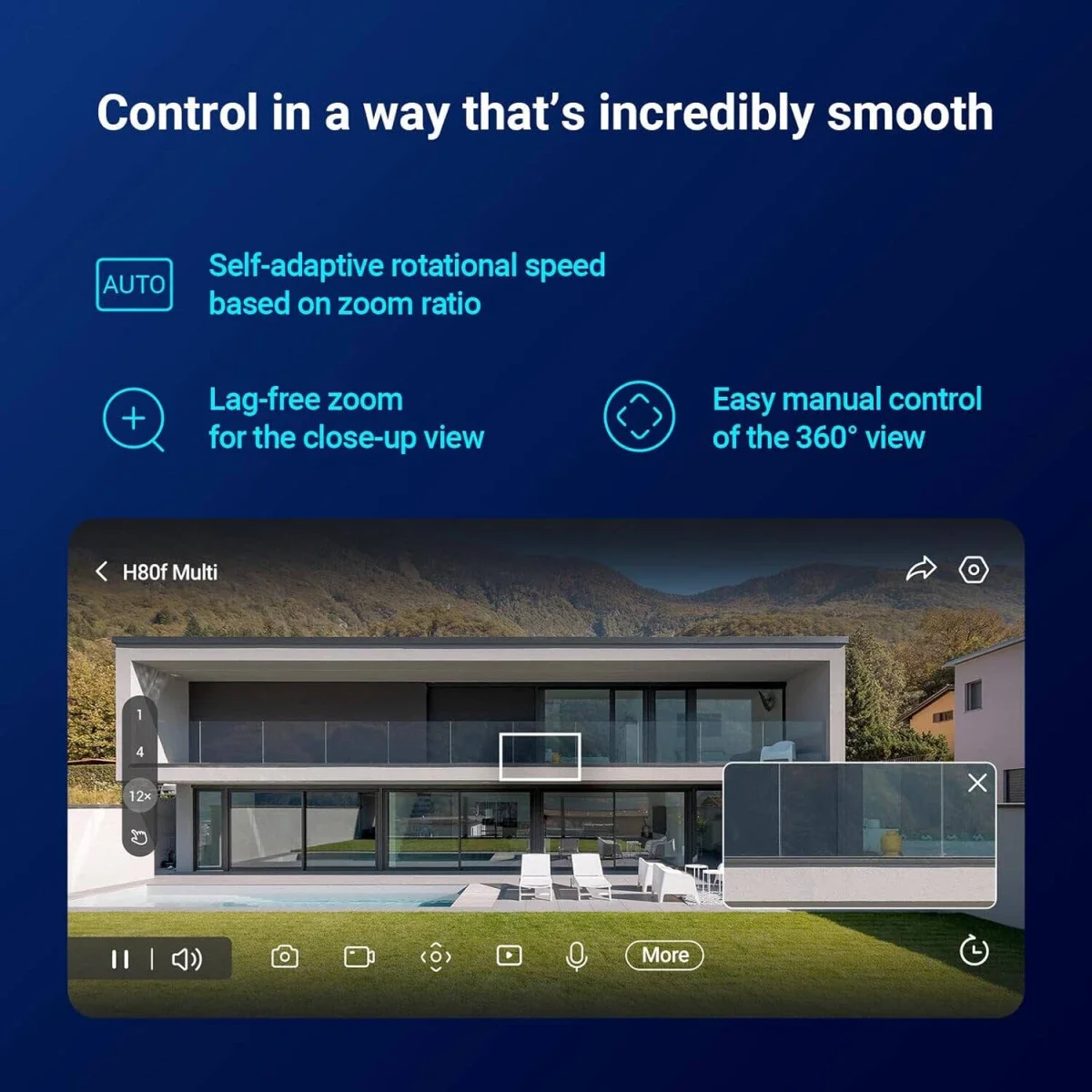 كاميرا منزلية ذكية Wi‑Fi بعدسات ثلاثية Ezviz H80f Multi بدقة 2K+ باللون الأبيض - Image 8