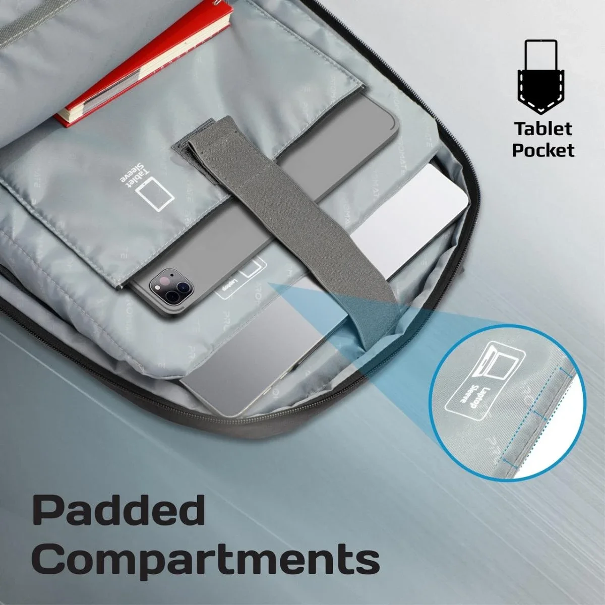 حقيبة ظهر لابتوب Promate Satchel-BP للسفر لأجهزة 15.6 إنش - أسود - Image 4