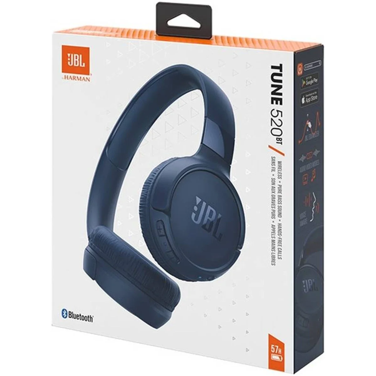 JBL Tune 520BT Bluetooth 5.3 On-Ear Headphones, Blue