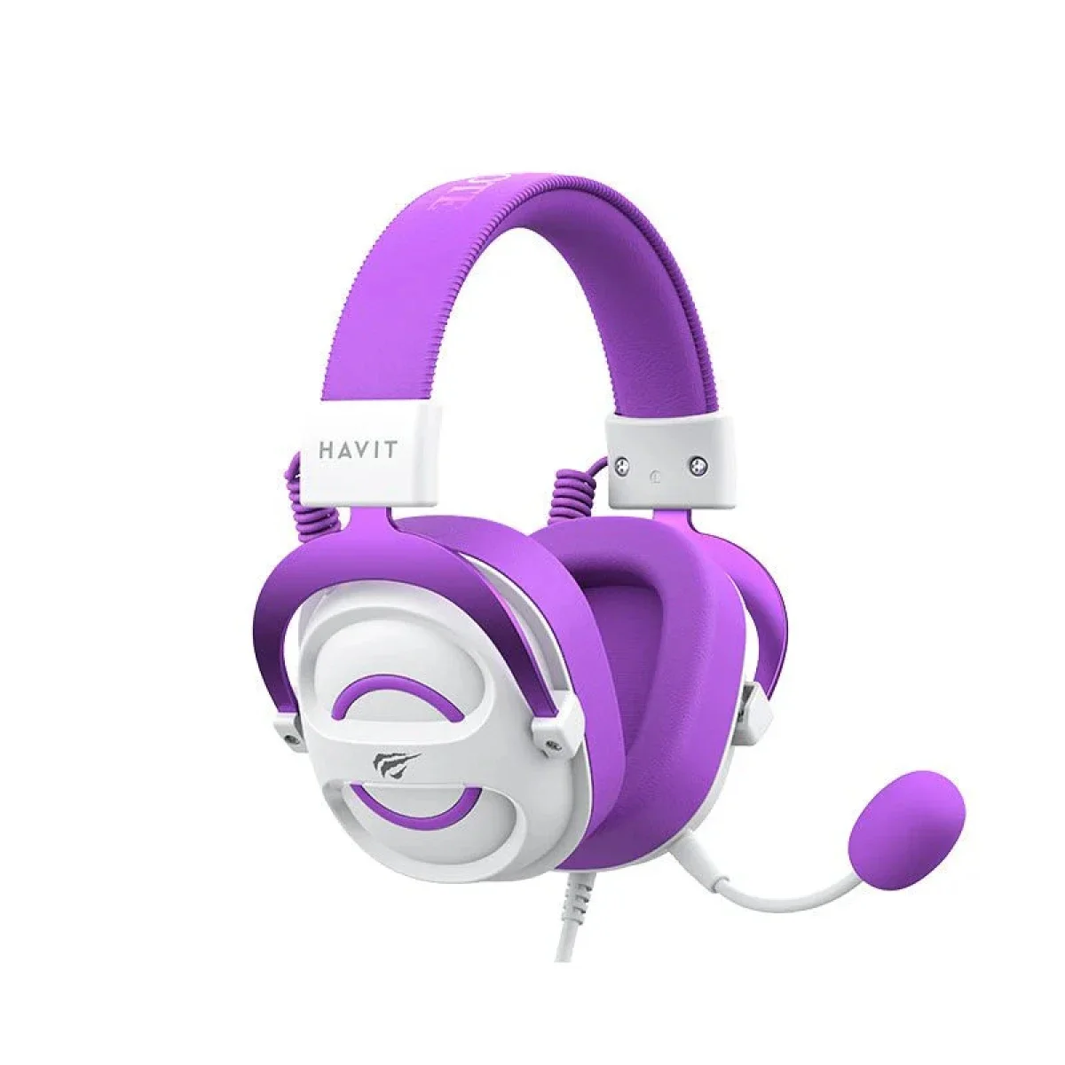 HAVIT H2002D GAMENOTE Wired Gaming Headphones with 53mm Drivers - White & Purple - Thumbnail 2