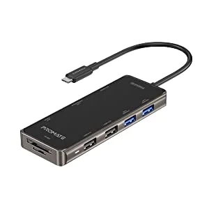 محول USB-C 9 في 1 Promate PrimeHub-Go مع 100W PD و4K HDMI ومنفذ LAN جيجابت و4 منافذ USB وفتحات TF/SD - Image 8